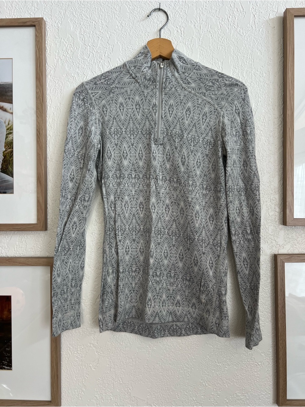 Smartwool Women’s Grey Patterned Half-Zip Sweater